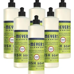 Mrs. Meyer's Clean Day Dishwashing Soap, Lemon Scent, 16 Oz Bottle, Case Of 6
