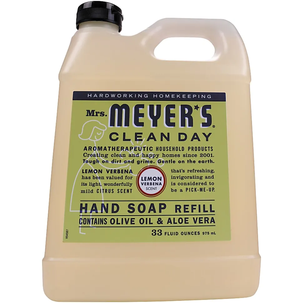 Mrs. Meyer's Clean Day Liquid Hand Soap, Lemon Scent, 33 Oz, Carton Of 6 Bottles