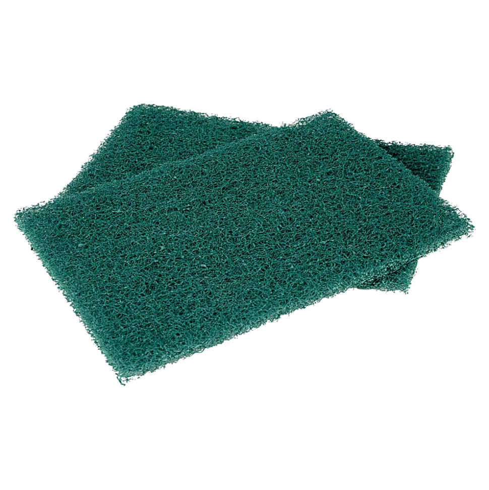 3M Scotch-Brite™ 86 Heavy-Duty Commercial Scouring Pads, 6" x 9", Green, Pack Of 12