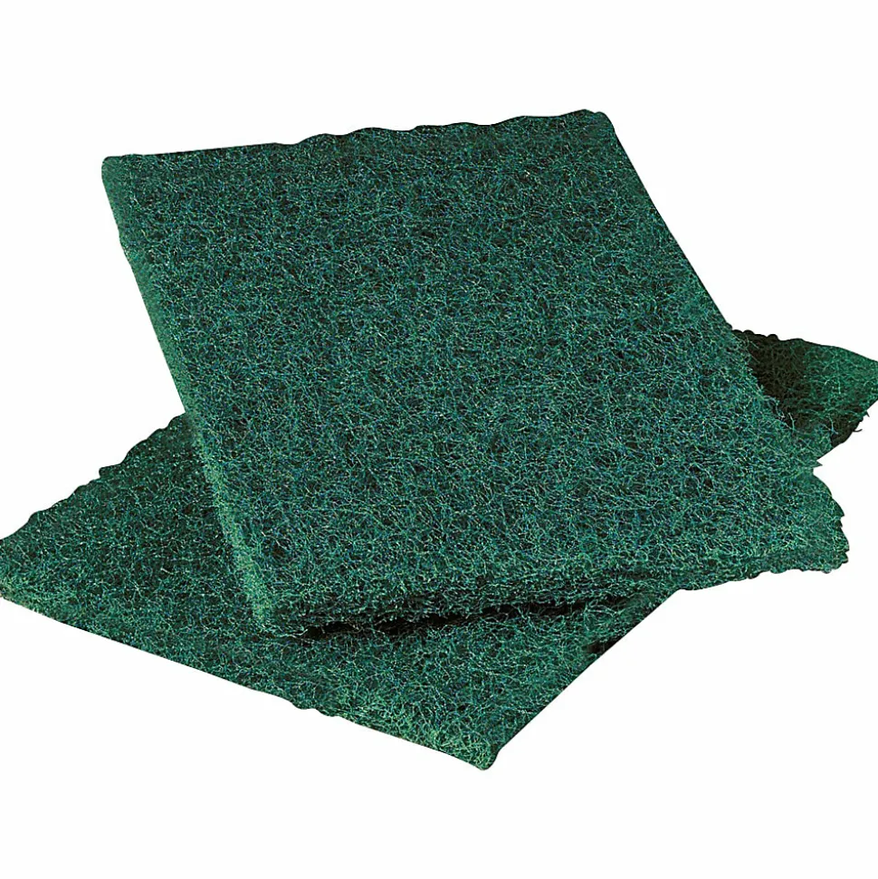3M Scotch-Brite™ 86 Heavy-Duty Commercial Scouring Pads, 6" x 9", Green, Pack Of 12