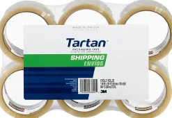 3M™ Tartan™ 3710 General Purpose Packaging Tape, 1-7/8" x 54.6 Yd., Clear, Pack Of 6 Rolls