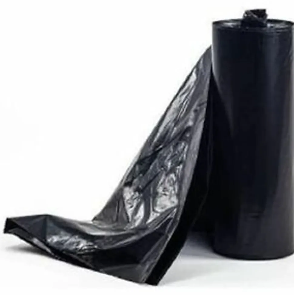 MultiPlast Systems Low Density Can Liners, 2 mil, 60 Gallon, 58 x 38 , 20% Recycled, Black, 10 Bags Per Pack, Case Of 10 Packs