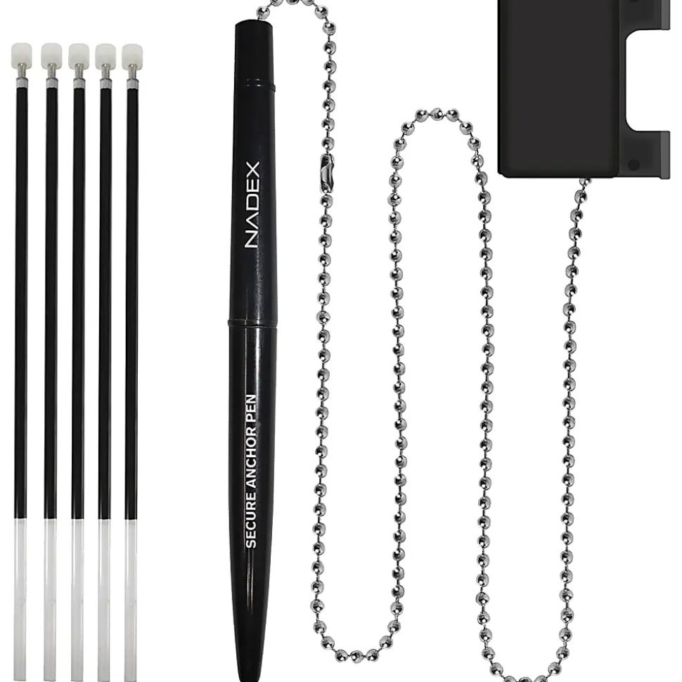 Nadex Coins Ball and Chain Security Pen Set (1 Pen) - Rubber - Black