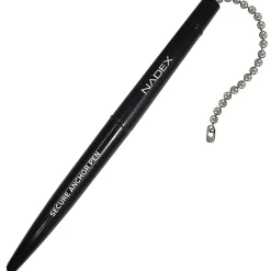 Nadex Coins Ball and Chain Security Pen Set (12 Pens, Black) - Rubber - Black
