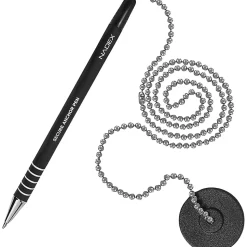 Nadex Coins NCS8-1177 4-Pack Secure Counter Ballpoint Pens (Black) - Black Ink - 4 / Pack