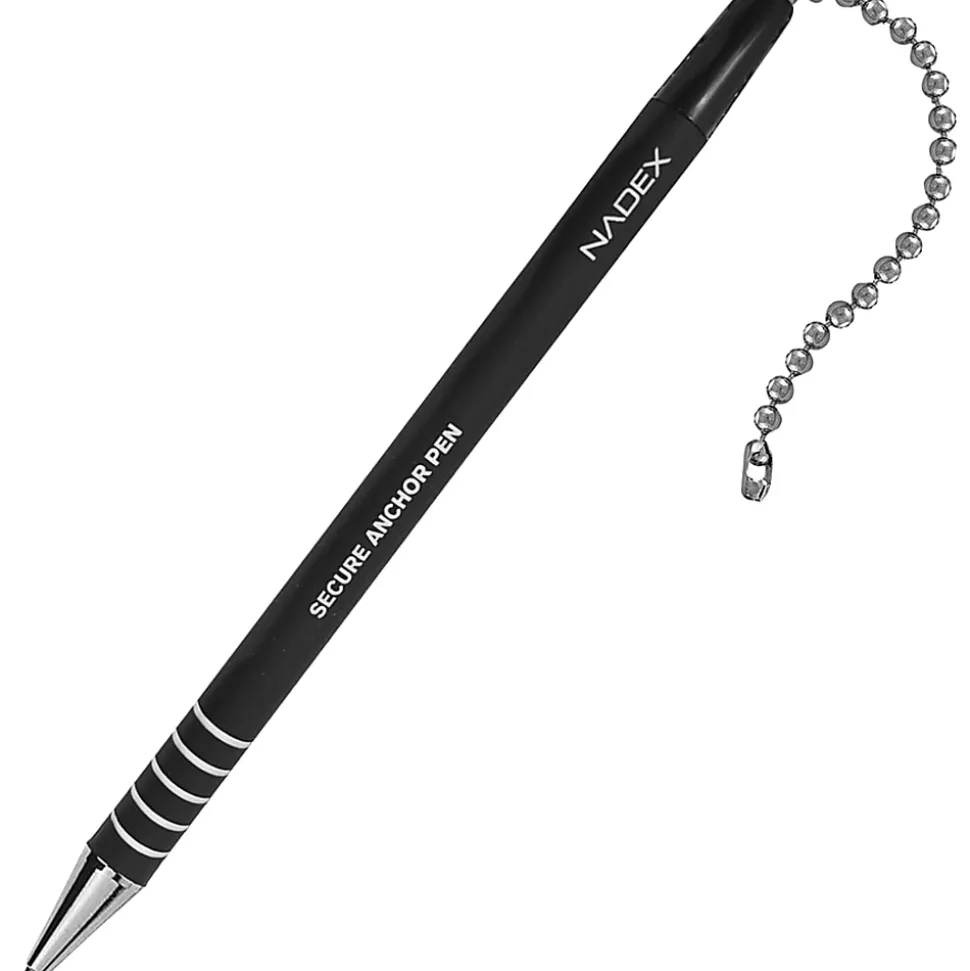 Nadex Coins NCS8-1177 4-Pack Secure Counter Ballpoint Pens (Black) - Black Ink - 4 / Pack
