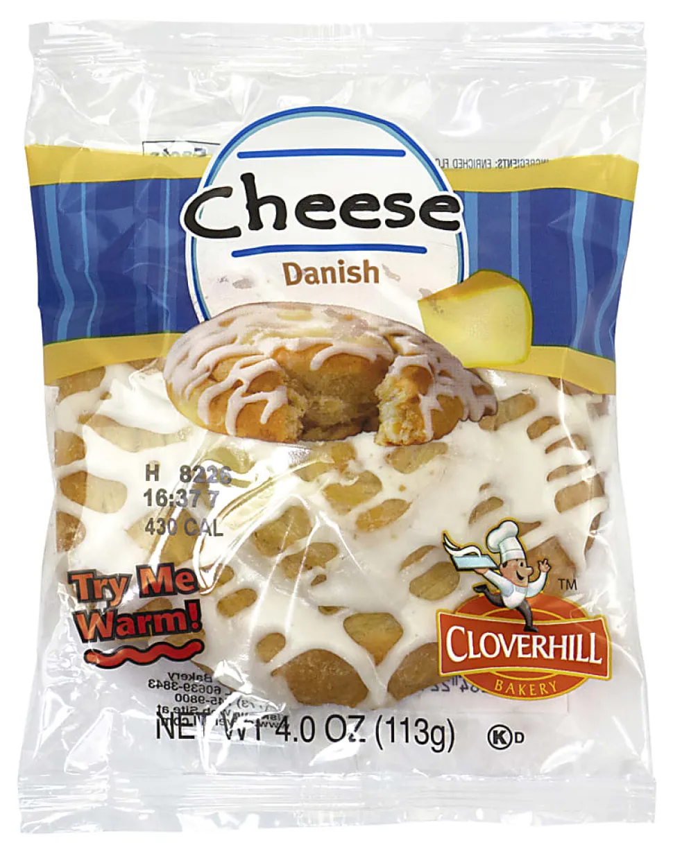 National Brand Cloverhill Cheese Danish Pastries, 4 Oz, Box Of 12 Pastries