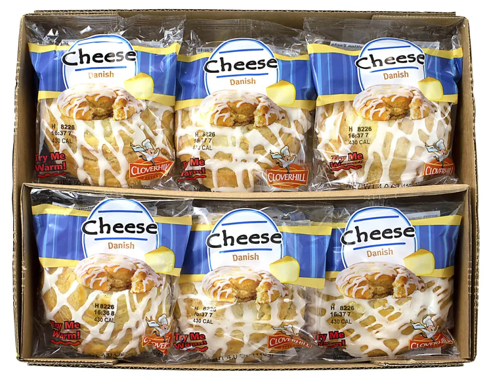 National Brand Cloverhill Cheese Danish Pastries, 4 Oz, Box Of 12 Pastries