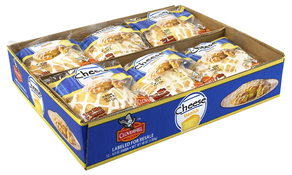 National Brand Cloverhill Cheese Danish Pastries, 4 Oz, Box Of 12 Pastries