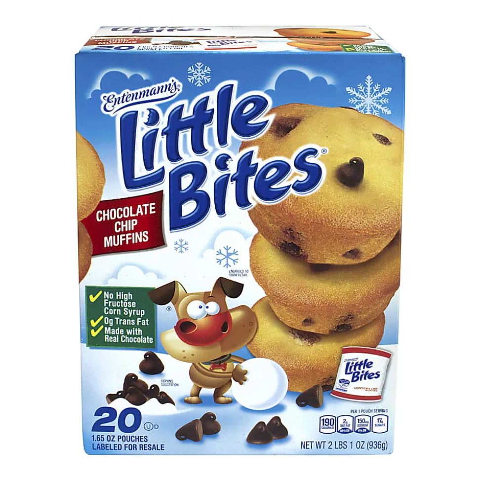 National Brand Entenmann's Little Bites Chocolate Chip Muffins, Pack Of 20 Pouches