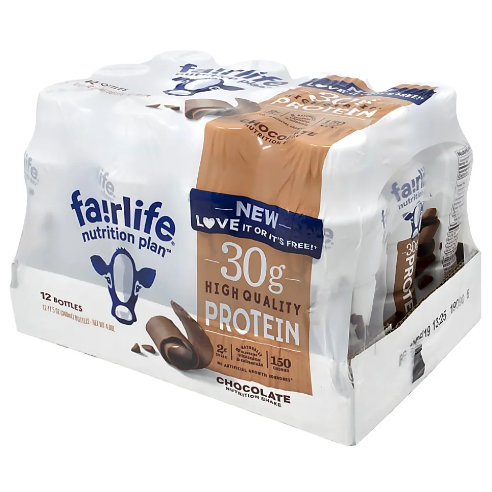 National Brand FAIRLIFE High Protein Chocolate Nutrition Shakes, 11.5 Oz, Pack Of 12 Shakes