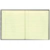 National® Brand 50% Recycled Black Texhide Record Book With Margin, 8 3/8" x 10 3/8", 300 Pages