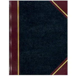 National® Brand 50% Recycled Black Texhide Record Book With Margin, 8 3/8