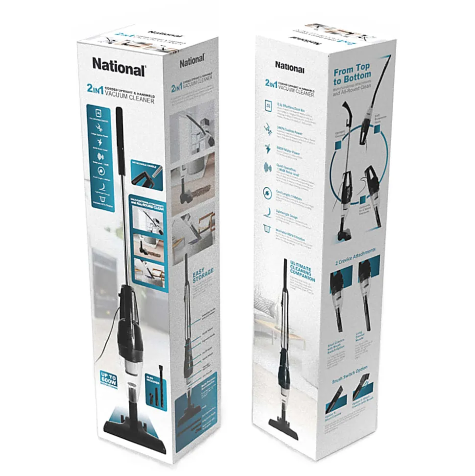 National® 2-1 HEPA Bagless Corded & Handheld Upright Vacuum Cleaner with Detachable Handle