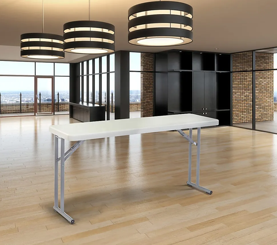 National Public Seating BT Series Folding Table, 29-1/2”H x 18”W x 60”D, Gray/Speckled Gray