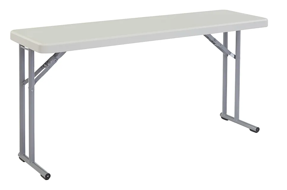 National Public Seating BT Series Folding Table, 29-1/2”H x 18”W x 60”D, Gray/Speckled Gray