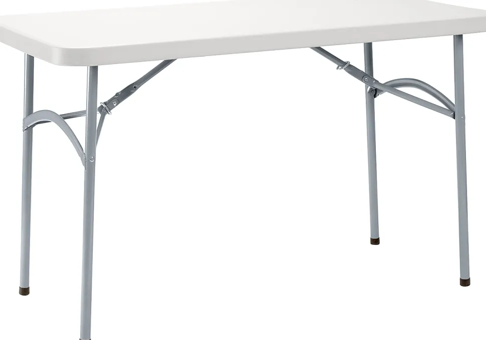 National Public Seating® BT Series Heavy-Duty Folding Table, 24" x 48", Speckled Gray