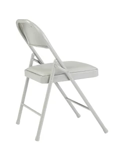 National Public Seating Commercialine 950 Series Vinyl Upholstered Folding Chairs, Gray, Set Of 4 Chairs