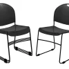 National Public Seating Commercialine Multipurpose Ultra Compact Stack Chairs, Black, Set Of 4 Chairs