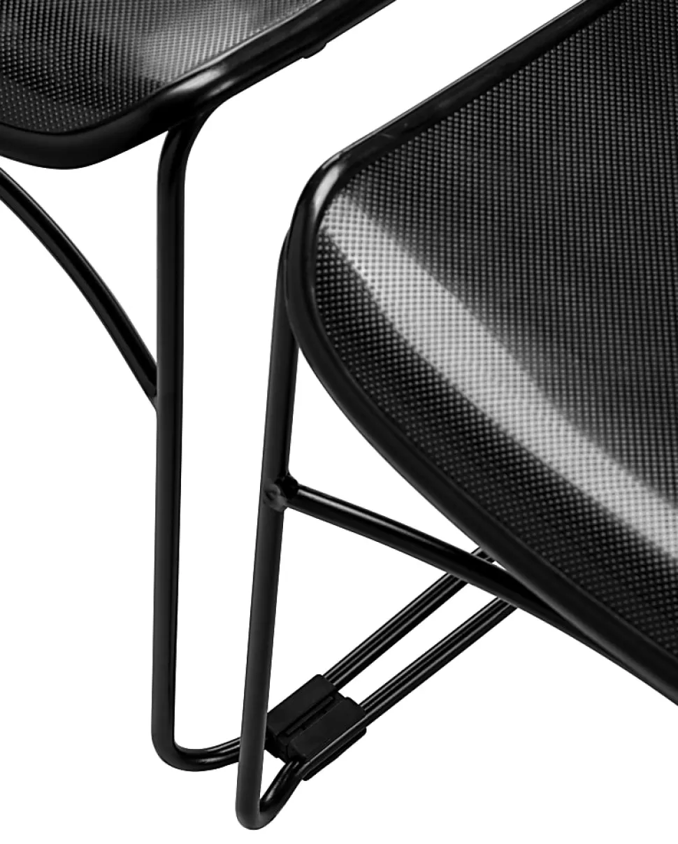 National Public Seating Commercialine Multipurpose Ultra Compact Stack Chairs, Black, Set Of 4 Chairs