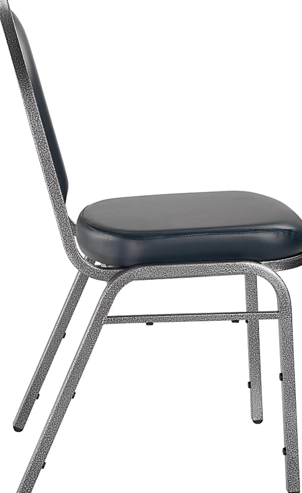 National Public Seating Dome-Back Stacking Banquet Chairs, Vinyl, Midnight Blue/Silvervein, Set Of 2