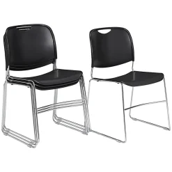 National Public Seating Hi-Tech Plastic Seat, Stacking Chair, 17 1/2