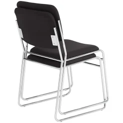 National Public Seating 8600 Padded Signature Stack Chairs, Black/Chrome, Set Of 2 Chairs