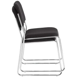 National Public Seating 8600 Padded Signature Stack Chairs, Black/Chrome, Set Of 2 Chairs