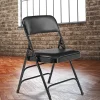National Public Seating 1300 Series Premium Vinyl Upholstered Triple Brace Folding Chairs, Black, Set Of 4 Chairs