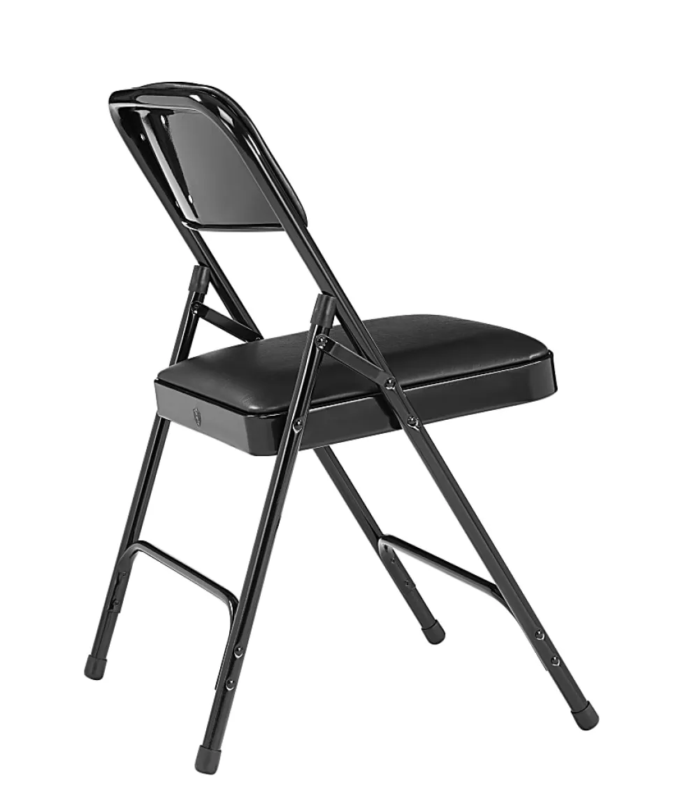 National Public Seating Series 1200 Folding Chairs, Black, Set Of 4 Chairs