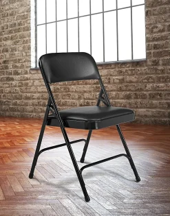 National Public Seating Series 1200 Folding Chairs, Black, Set Of 4 Chairs