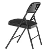 National Public Seating 2200 Series Fabric Upholstered Folding Chairs, Midnight Black, Set Of 4 Chairs