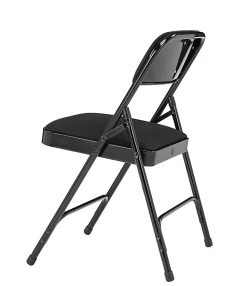 National Public Seating 2200 Series Fabric Upholstered Folding Chairs, Midnight Black, Set Of 4 Chairs