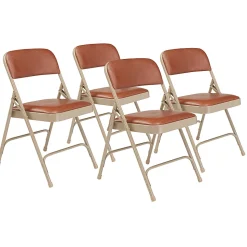 National Public Seating Series 1200 Folding Chairs, Brown/Beige, Set Of 4 Chairs