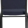 National Public Seating 9200 Series: Dome-Back Premium Fabric Upholstered Banquet Stack Chair, Midnight Blue Seat/Black Sandtex Frame, Set Of 2