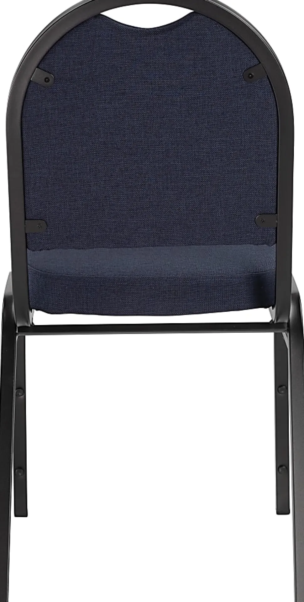 National Public Seating 9200 Series: Dome-Back Premium Fabric Upholstered Banquet Stack Chair, Midnight Blue Seat/Black Sandtex Frame, Set Of 2
