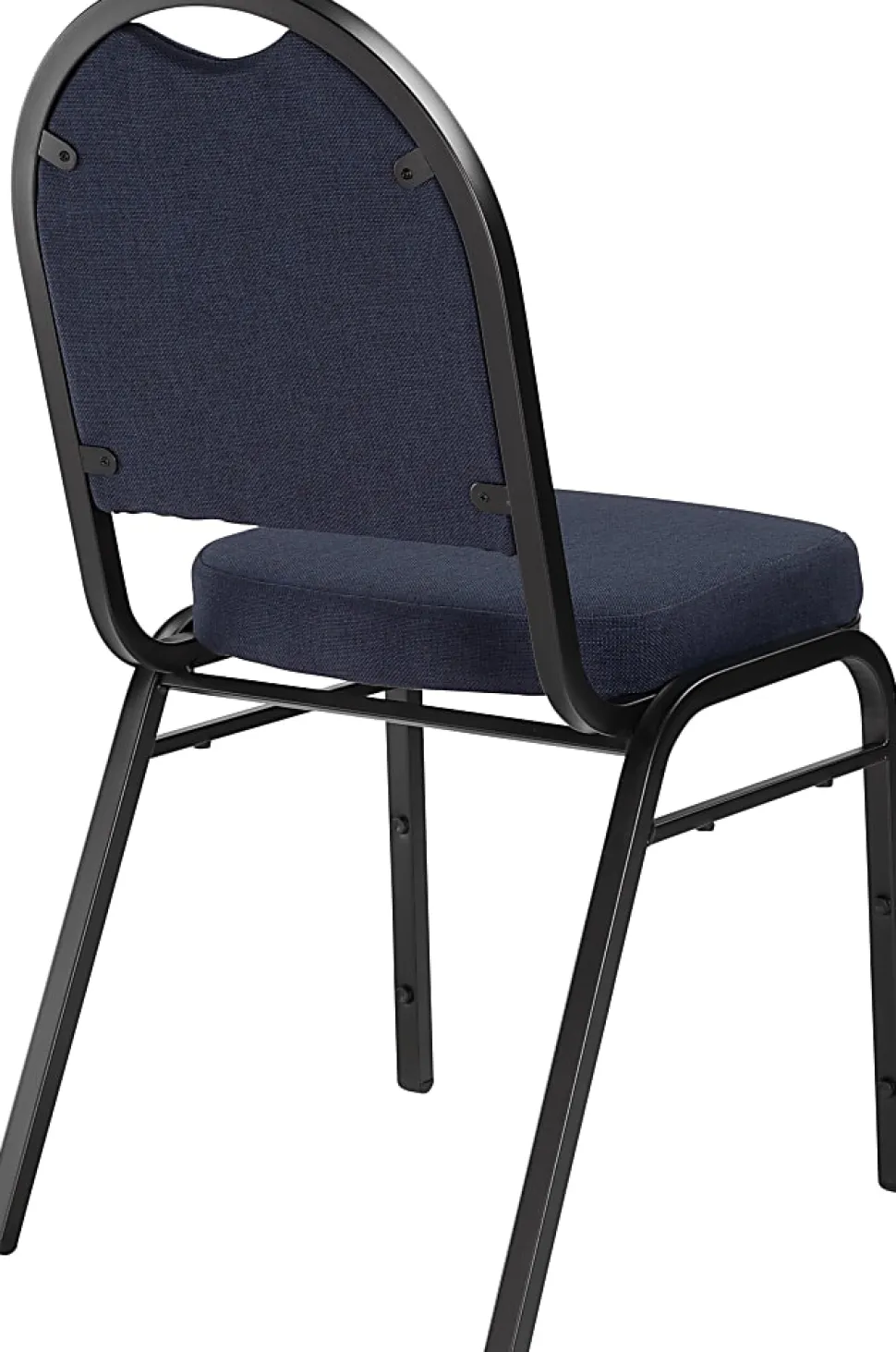 National Public Seating 9200 Series: Dome-Back Premium Fabric Upholstered Banquet Stack Chair, Midnight Blue Seat/Black Sandtex Frame, Set Of 2