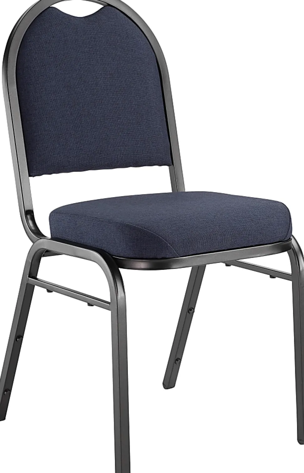National Public Seating 9200 Series: Dome-Back Premium Fabric Upholstered Banquet Stack Chair, Midnight Blue Seat/Black Sandtex Frame, Set Of 2