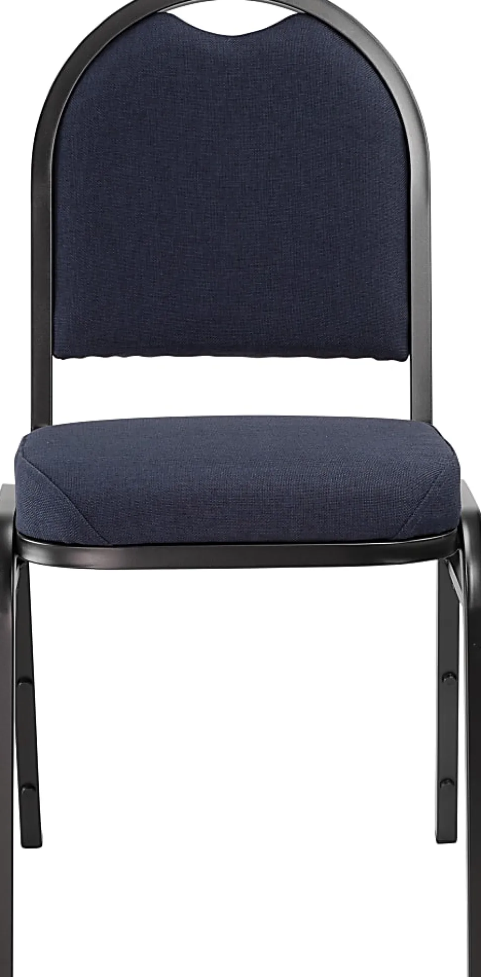 National Public Seating 9200 Series: Dome-Back Premium Fabric Upholstered Banquet Stack Chair, Midnight Blue Seat/Black Sandtex Frame, Set Of 2