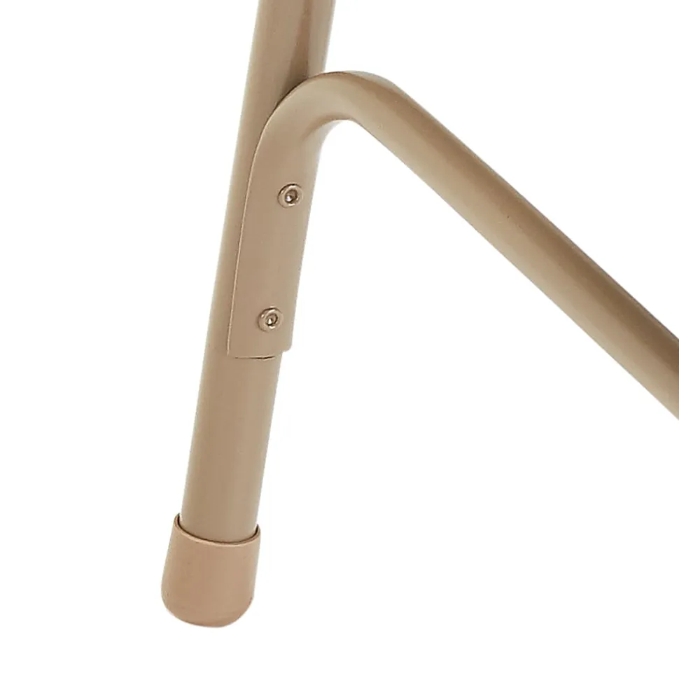 National Public Seating Steel Triple Brace Folding Chairs, Beige, Pack Of 4