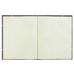 National® 50% Recycled Black Texhide Record Book With Margin, 8 3/8" x 10 3/8", 150 Pages