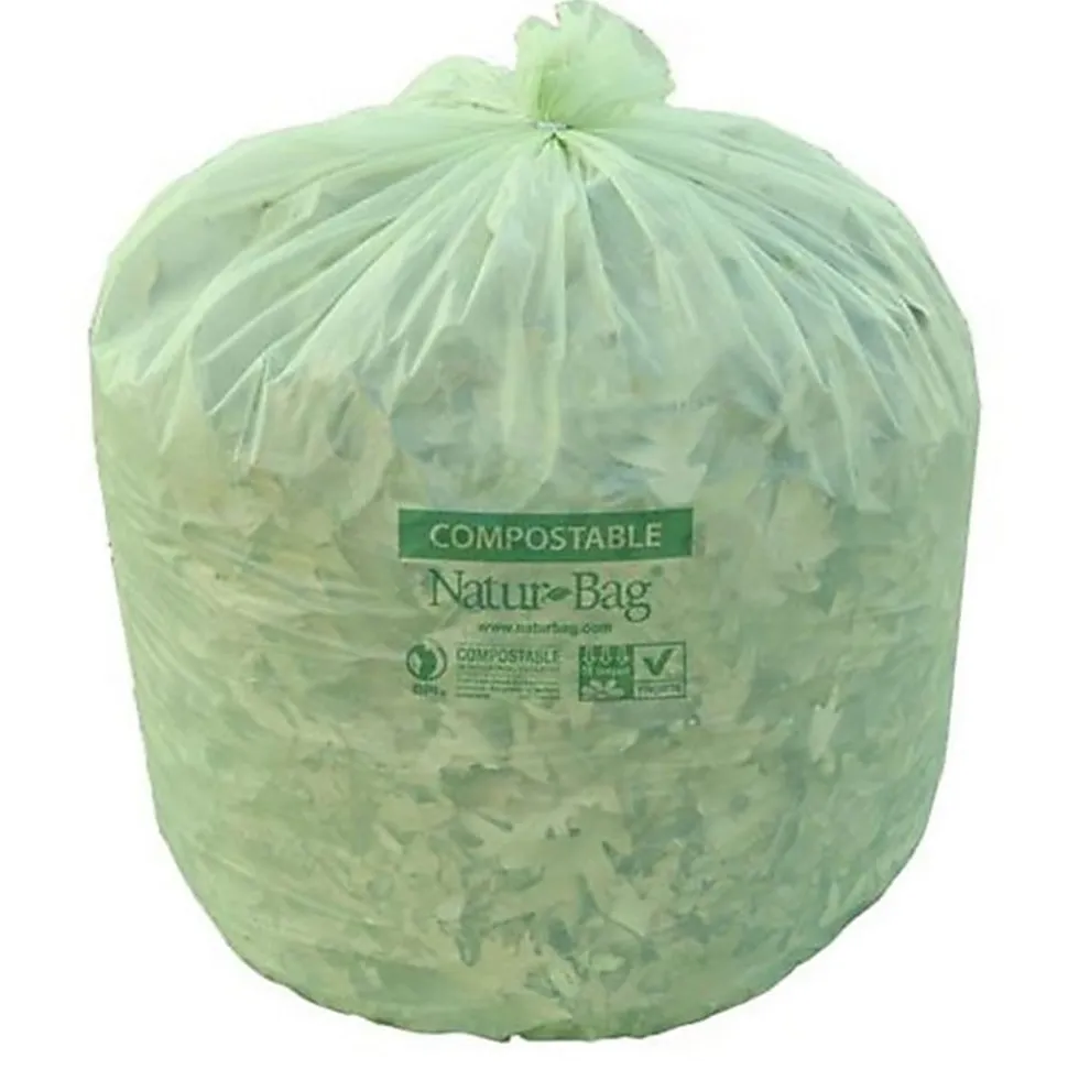 Natur Bag Compostable Trash Liners, 0.8 mil, 13 Gallons, Green, 25 Liners Per Box, Case Of 10 Boxes
