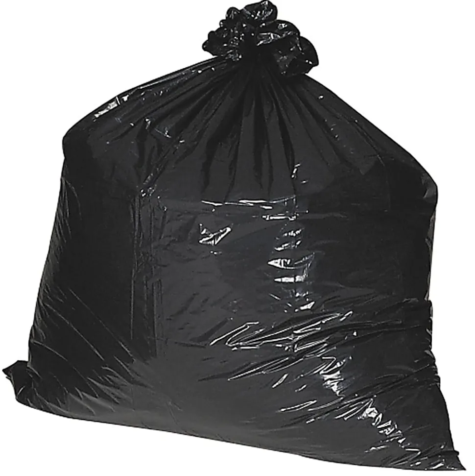 Nature Saver 1.25 mil Can Liners, 40 45 Gallons, 40" x 46", 75% Recycled, Black, Box Of 100