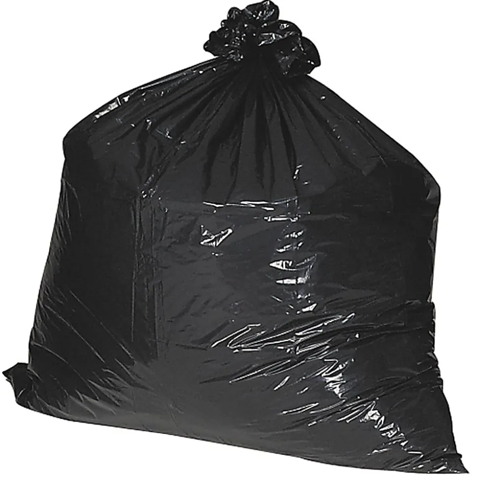 Nature Saver 2 mil Heavy Duty Can Liners, 55 60 Gallons, 38" x 58", 75% Recycled, Black, Box Of 100