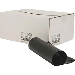 Nature Saver 1.65 mil Heavy Duty Can Liners, 56 Gallons, 43" x 48", 75% Recycled, Black, Box Of 100