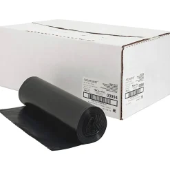 Nature Saver 75% Recycled Heavy-Duty Trash Liners, 1.65 mil, 55-60 Gallons, 38” x 58”, Black, Box Of 100