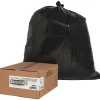 Nature Saver 75% Recycled Heavy-Duty Trash Liners, 1.65mil, 33 Gallons, 33" x 49", Black, Box Of 100