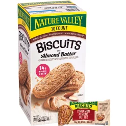 NATURE VALLEY Biscuit Sandwich with Almond Butter, 1.35 oz, 30 Count