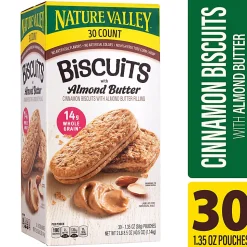 NATURE VALLEY Biscuit Sandwich with Almond Butter, 1.35 oz, 30 Count