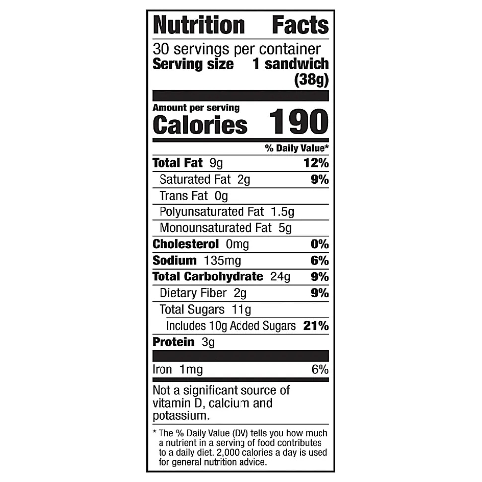 NATURE VALLEY Biscuit Sandwich with Almond Butter, 1.35 oz, 30 Count